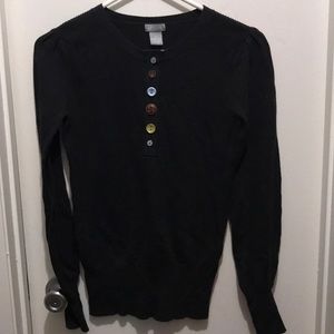 Black Button Sweater